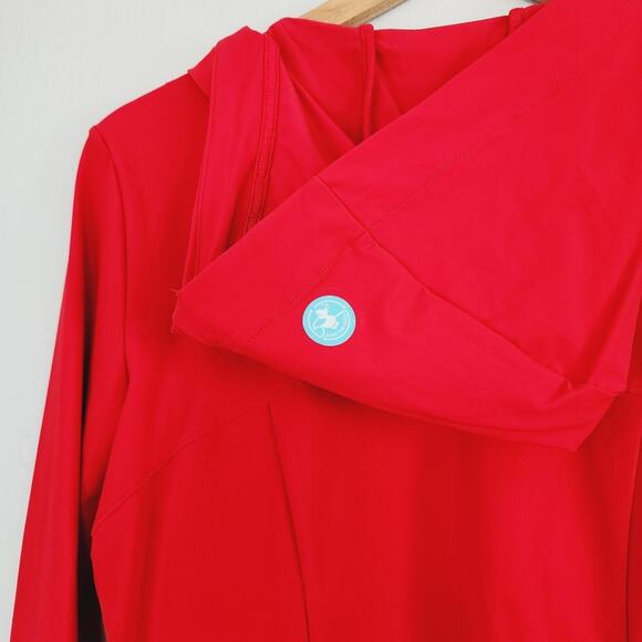 Save The Duck Red Lightweight Recyclable Hooded Rain Jacket (M) Zip-Up - Picture 10 of 12